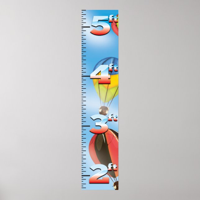 Hot Air Balloons  Growth Chart (Front)