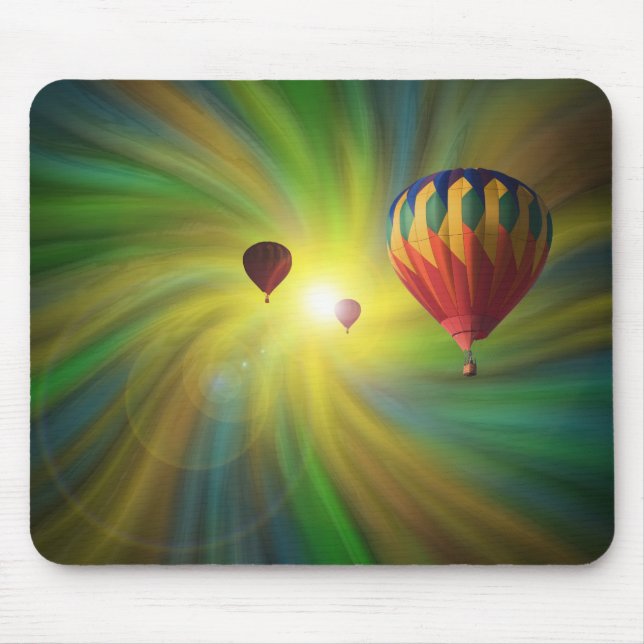Hot-Air Balloons in a Swirling Pastel Vortex Mouse Pad (Front)