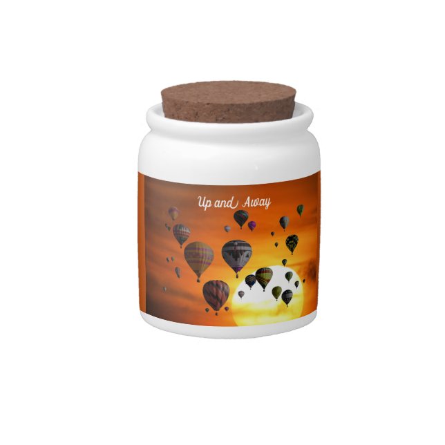 Hot air balloons in flight candy jar (Front)