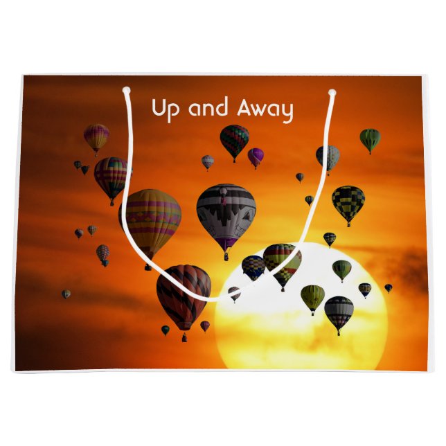 Hot air balloons in flight large gift bag (Front)