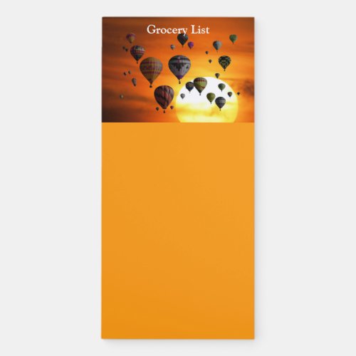Hot air balloons in flight magnetic notepad