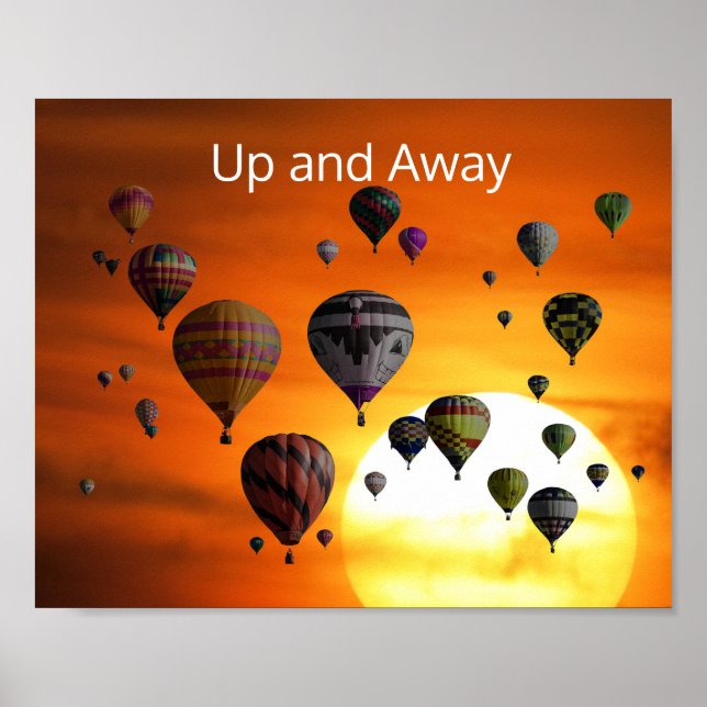 Hot Air Balloons in Flight Poster (Front)