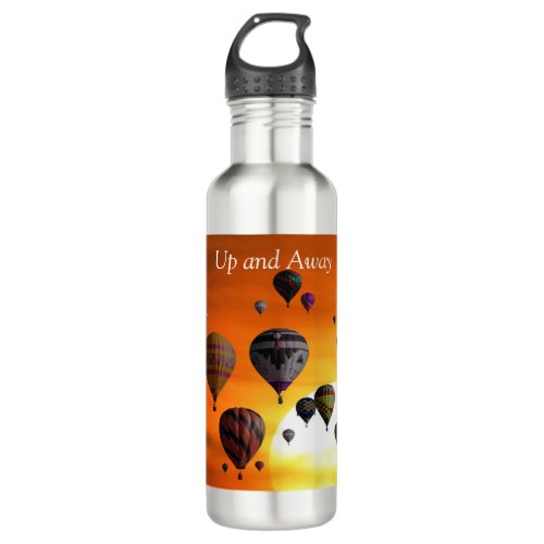 Hot air balloons in flight stainless steel water bottle