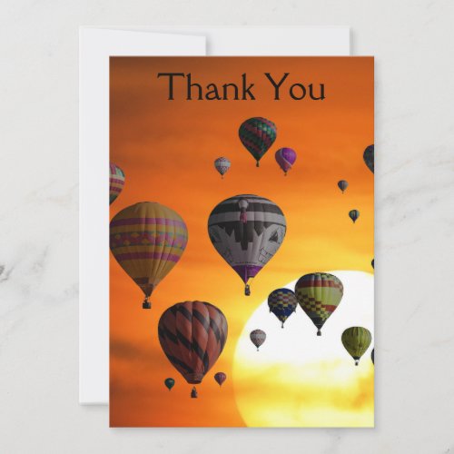 Hot air balloons in flight Thank You Card
