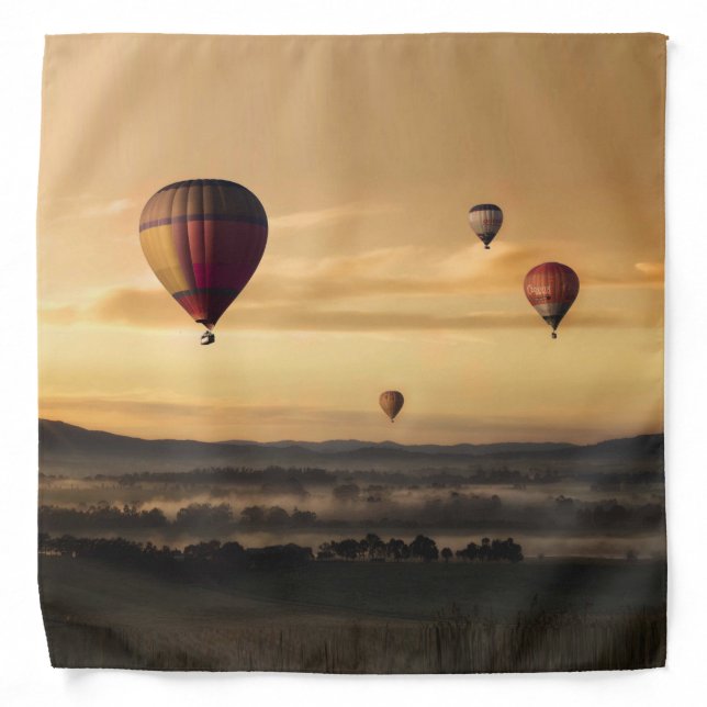 Hot Air Balloons in Golden Skies Bandana (Front)