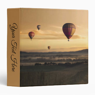 Hot Air Balloons in Golden Skies personal 3 Ring Binder