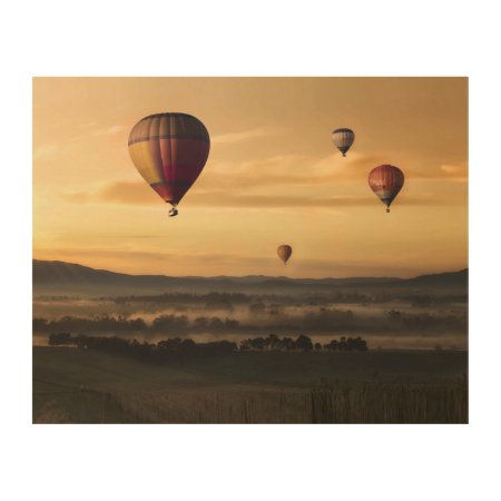 Hot Air Balloons in Golden Skies