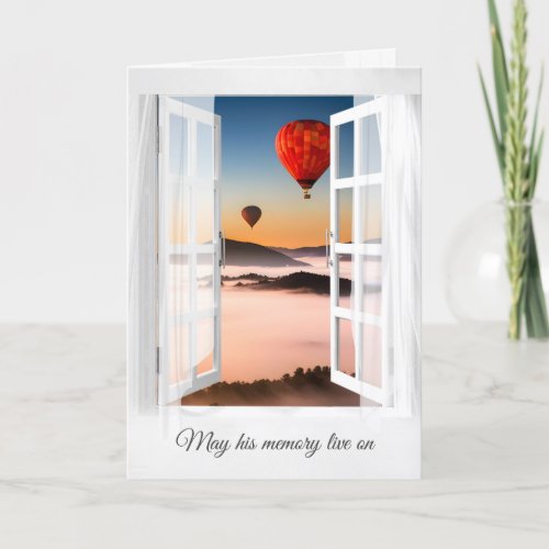 Hot Air Balloons in Mountain Mist Sympathy Card