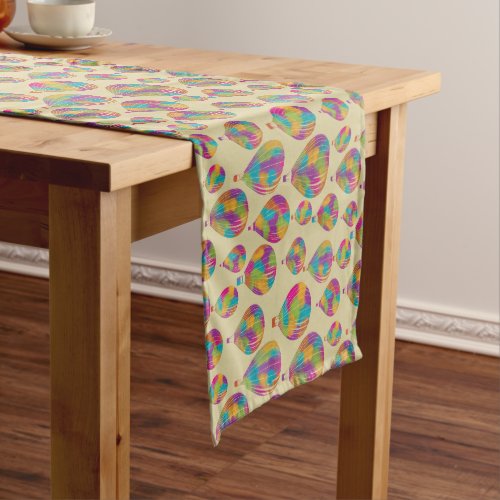 Hot Air Balloons in Rainbow Colors Patterned Medium Table Runner