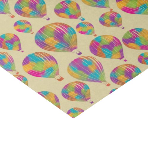 Hot Air Balloons in Rainbow Colors Patterned Tissue Paper