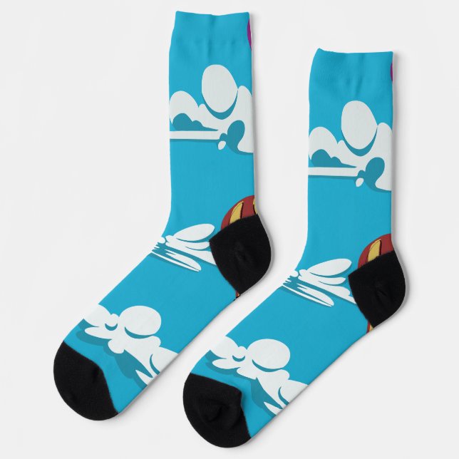 Hot Air Balloons in the Sky on socks (Left)