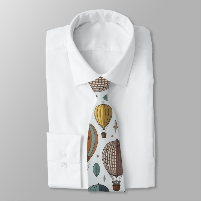 Hot Air Balloons Neck Tie (Tied)