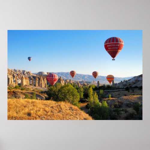 Hot air balloons over Cappadocia Poster