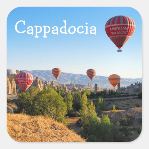 Hot air balloons over Cappadocia Square Sticker