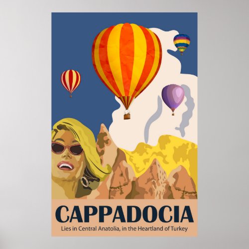 Hot Air Balloons over Cappadocia Turkey Poster