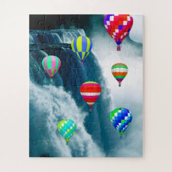 Hot Air Balloons Over Niagara Falls  Jigsaw Puzzle by colorfulworld at Zazzle