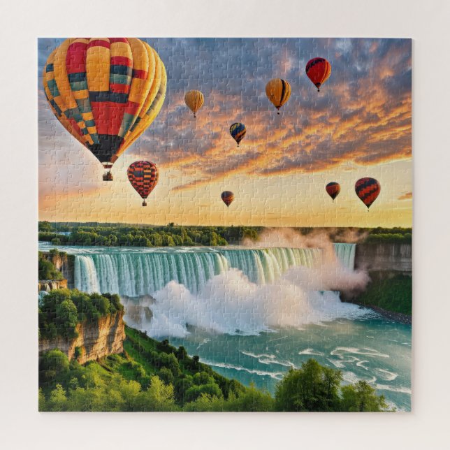 Hot Air Balloons Over Niagra Falls Jigsaw Puzzle (Vertical)
