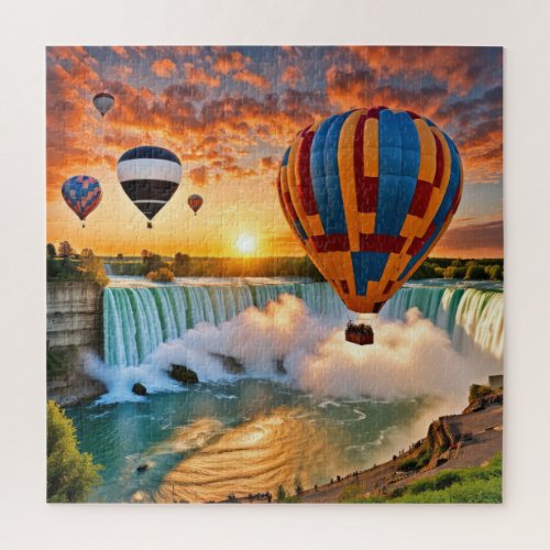 Hot Air Balloons Over Niagra Falls Jigsaw Puzzle