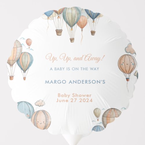 Hot Air Balloons Pastel Boy Travel Baby Shower