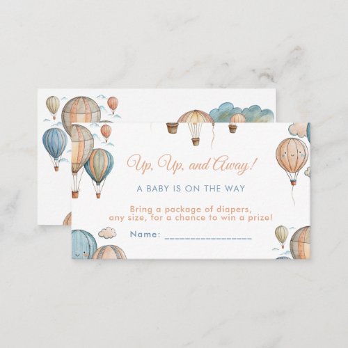 Hot Air Balloons Pastel Boy Travel Baby Shower Enclosure Card