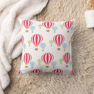 Hot Air Balloons Pattern Design Throw Pillow
