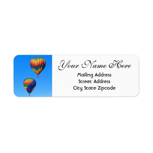 Hot Air Balloons Return Address Label