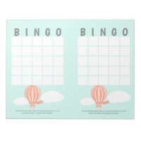 Hot Air Balloons Shower Game Bingo Notepad