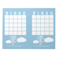 Hot Air Balloons Shower Game Bingo Notepad