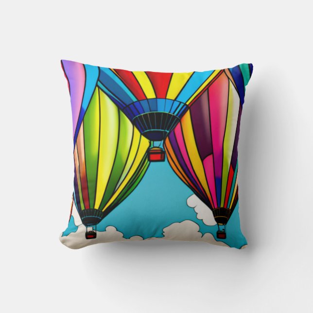 Hot Air Balloons Throw Pillow (Front)