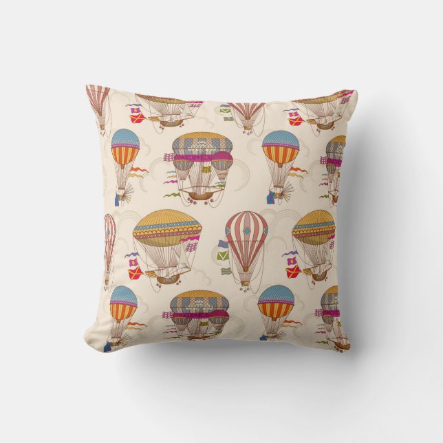 Hot Air Balloons Throw Pillow (Front)
