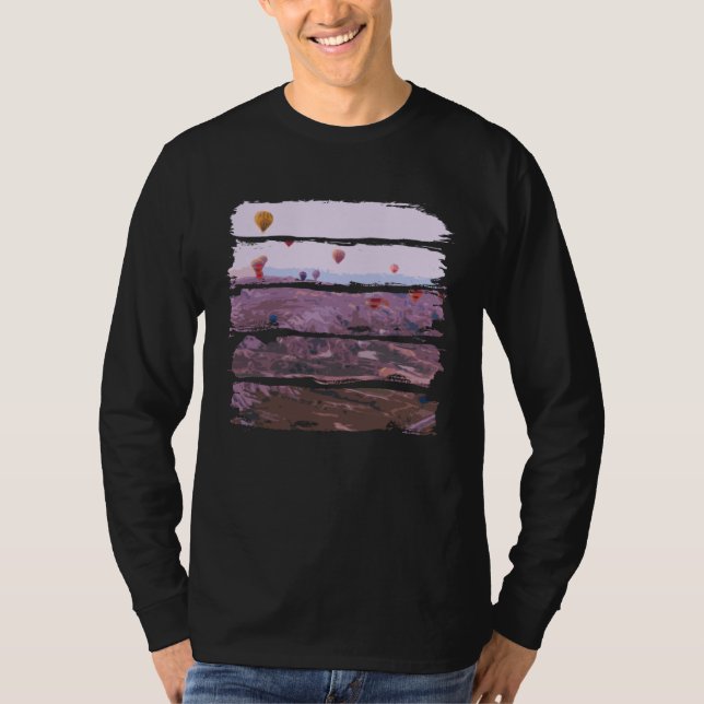 Hot Air Balloons Travel Landscape T-Shirt (Front)