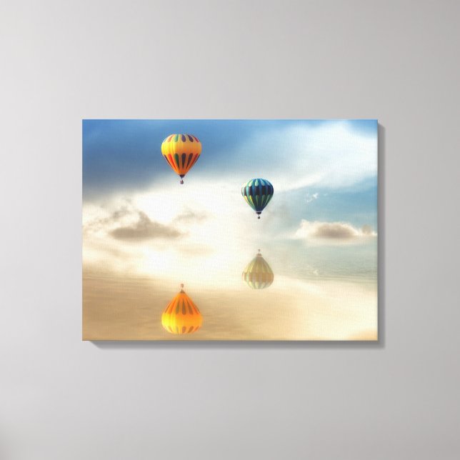 Hot Air Balloons Water Reflection Canvas Print (Front)