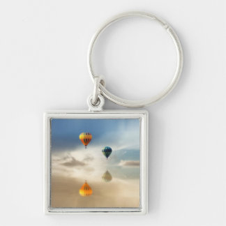 Hot Air Balloons Water Reflection Keychain