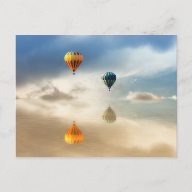 Hot Air Balloons Water Reflection Postcard (Front)