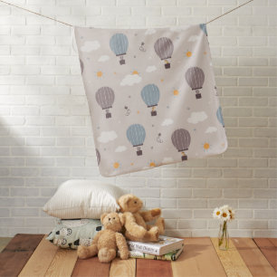 Hot Air Balloons With Animals Baby Blanket