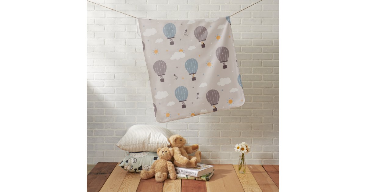 Hot Air Balloons With Animals Baby Blanket | Zazzle