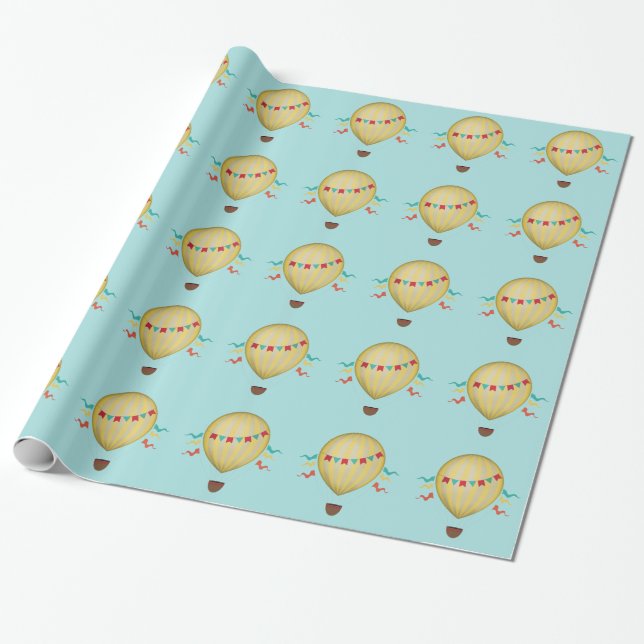 Hot Air Balloons Wrapping Paper (Unrolled)