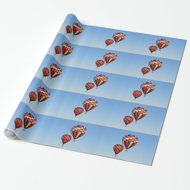 Hot Air Balloons Wrapping Paper (Unrolled)