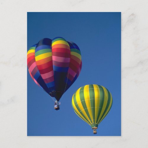 Hot Air Balloons Yellow  Green And Multi Postcard