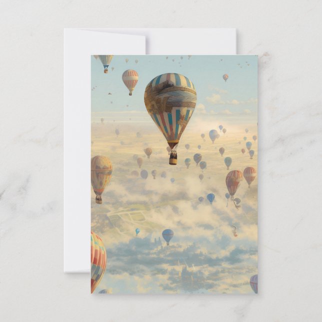 Hot Air Baloon Design Thank You Card (Back)