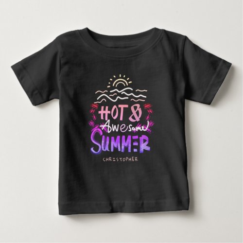 Hot and Awesome Summer Custom Name Baby T_Shirt