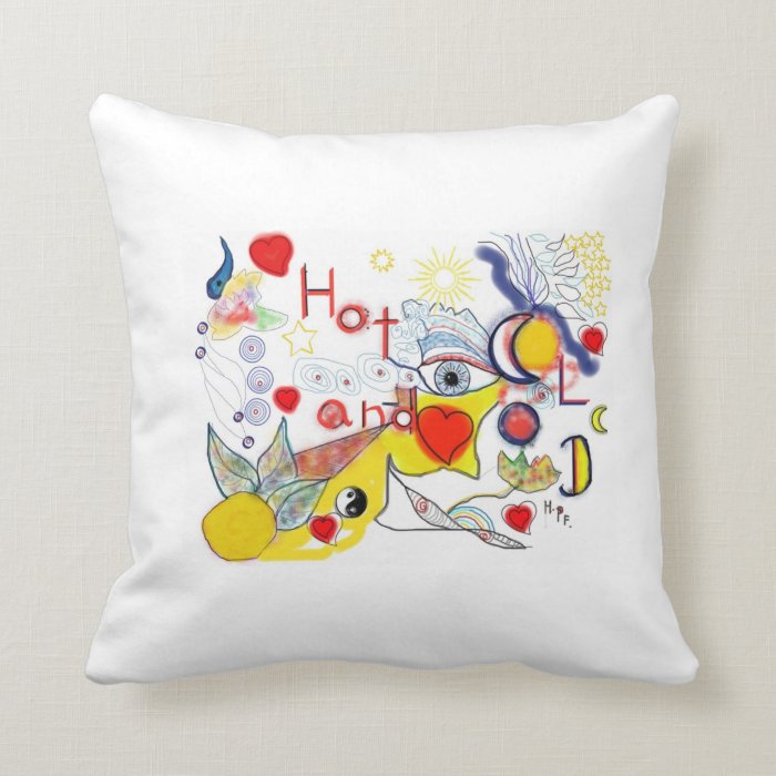 “Hot and Cold” designer cushion, squarely Pillow