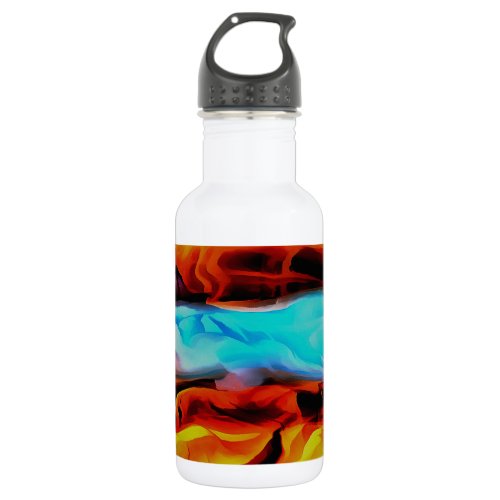 Hot And Cold Elements Acrylic Pour Abstract  Stainless Steel Water Bottle