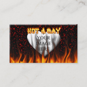 Hot and Gay fire and flames red marble Business Card