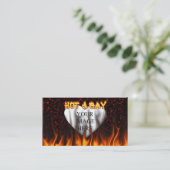 Hot and Gay fire and flames red marble Business Card (Standing Front)
