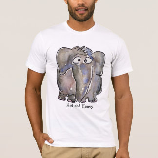 Hot and Heavy Cartoon Elephant T Shirt