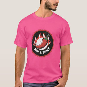Hot and Spicy Funny Chili Pepper Design T-Shirt