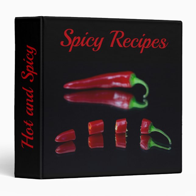Hot and spicy recipes red chili pepper 3 ring binder (Front/Spine)