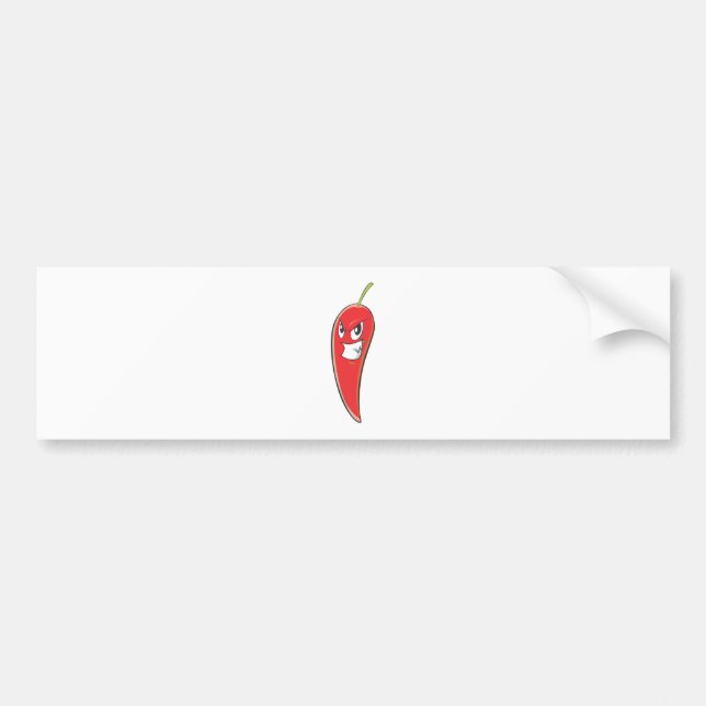 Hot and Spicy Red Chili Pepper Bumper Sticker (Front)