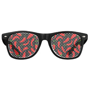 Hot and Spicy Red Chilli Pepper Patterned Retro Sunglasses